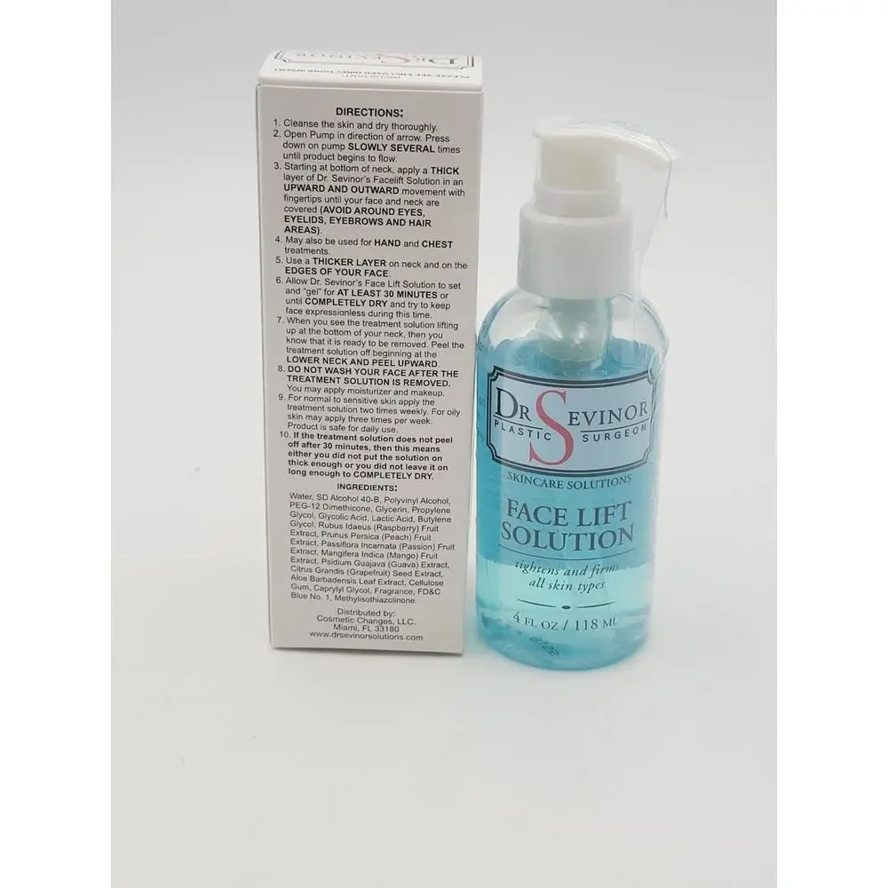 Dr. Sevinor Skincare Solutions Face Lift Solution - New/Sealed 4 oz. Bottle - o5